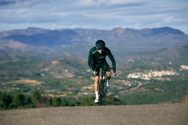 cyclist climbing